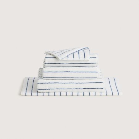 Aven Stripe Towel Collection in White