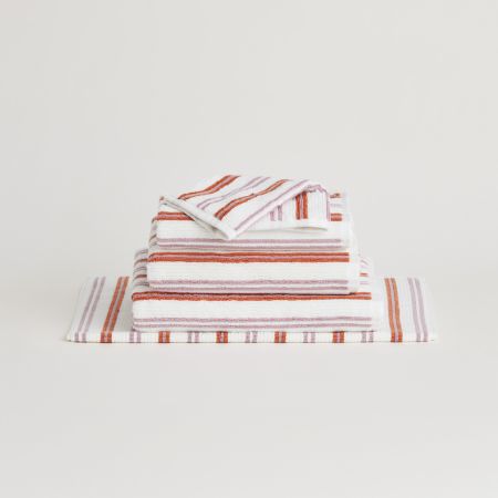 Living Textures Stripe Towel Collection in Tulip